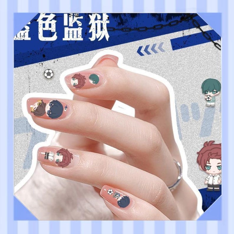Sticker Nagi Color Blue Lock Nail Stickers, Nagi, Bachira, Chigiri, Isagi, 3D Embossed ...