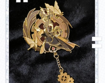 Pin Sandrone de Genshin Impact: insignia de metal de 6 cm, colgante de 9,5 cm, bolsa Ita coleccionable