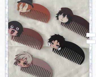 Peine de personaje de Bungo Stray Dogs / 10 cm Ranpo Chuuya Dazai Fan Gift 文豪ストレイドッグス