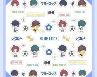 Pegatinas de uñas Blue Lock, Nagi, Bachira, Chigiri, Isagi, mini calcomanías en relieve 3D, anime Nail Art ブルーロック