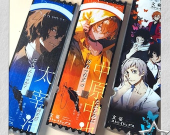 Boleto agitador de Dazai Chuuya de Stray Dogs de Ungo - Adorno acrílico con purpurina de 6 x 18 cm