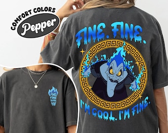 Two Sided Disney Hades Hercules T-Shirt, Fine I'm Cool I'm Fine Shirt, Pain And Panic Tee, Greek God Villain Shirt, Funny Hercules Tee