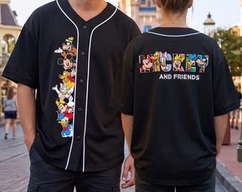 Disney Mickey Mouse And Friends Baseball Jersey, Disney Baseball Team Shirt, Mickey Mouse Birthday, Gift for Disney Fans