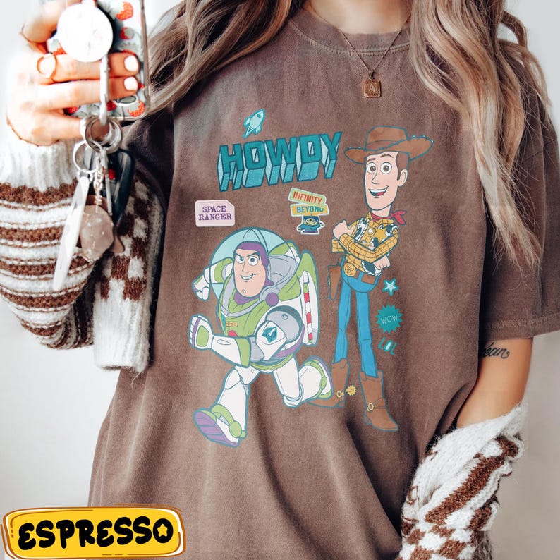 vintage Toy Story Buzz et Woody Bestie t-shirt, chemise Howdy Space Ranger Infinity Beyond, t-shirt Disney Toy Story Land, t-shirt voyage Disneyland image 1