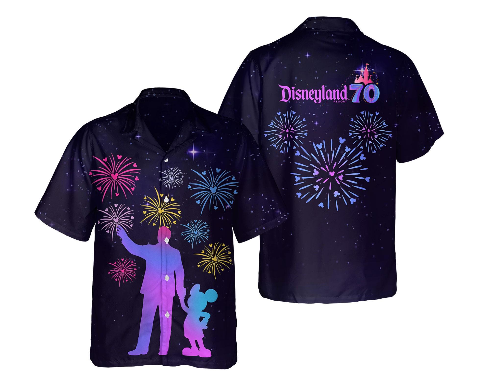 Discover Mickeyy walt disneyy Statue Partner Hawaiian, Disneyyland Resort 70th Anniversary Shirt