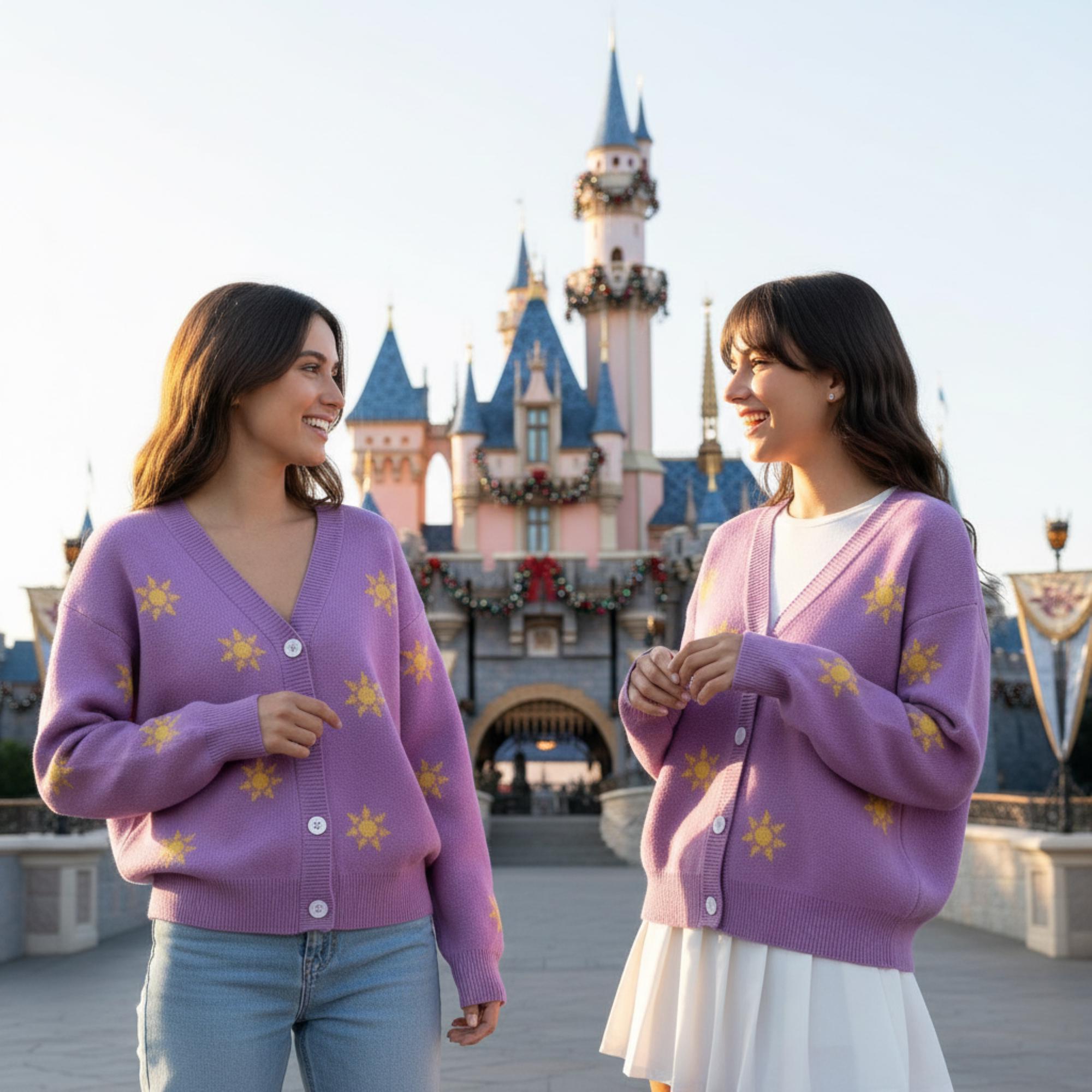 Discover Disney Tangled 15Th Anniversary Cardigan, Tangled Suns Kitted Cardigan, Disney Family Vacation Matching Trip Outfits