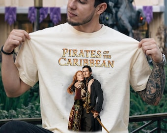 90s Will Turner And Elizabeth Swann Couple T-Shirt, Disney Pirates of the Caribbean Shirt, Pirate Life For Me Tee, Disney Pirates Gift