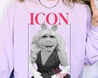 Muppets Miss Piggy Icon Poster T-shirt, Retro Miss Piggy Portrait Shirt, The Muppets Tee, Gift For Girls,  Girl Trip Shirt