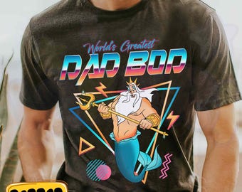 Funny Disney Dad Metal 90S T-shirt, Disney The Little Mermaid King Triton World's Greatest Dad Bob Tee, Father's Day Gift, Gift For Dad