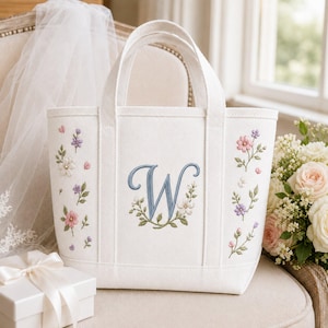 Custom Tote Embroidered Tote Bags Embroidery Tote Bag Kit, Floral Bird Canvas Craft DIY