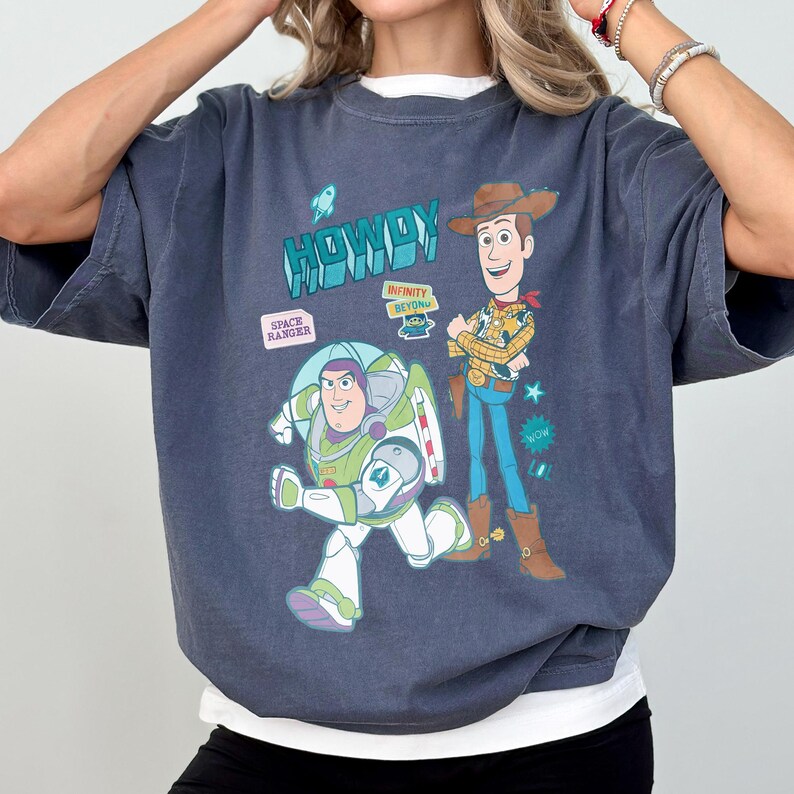 vintage Toy Story Buzz et Woody Bestie t-shirt, chemise Howdy Space Ranger Infinity Beyond, t-shirt Disney Toy Story Land, t-shirt voyage Disneyland image 20