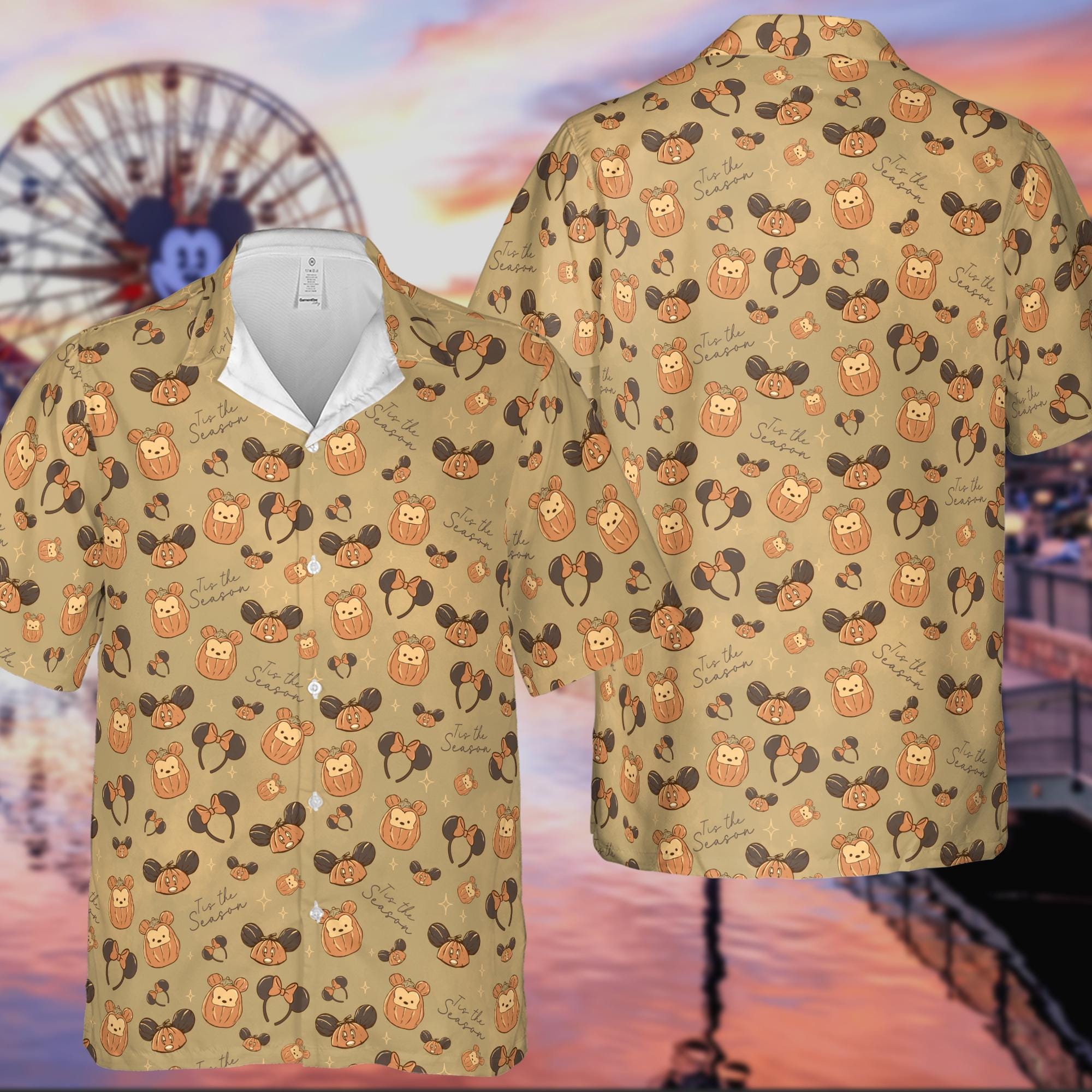 Discover Funny Mickey Pumpkin Jack O Lantern Hawaiian Shirt, Disney Mickey Coquette Bow Halloween Shirt, Tis The Season Outfit, Disney Halloween Tee
