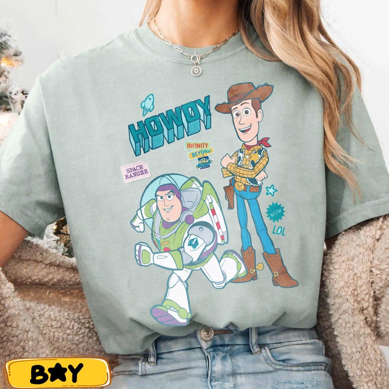 vintage Toy Story Buzz et Woody Bestie t-shirt, chemise Howdy Space Ranger Infinity Beyond, t-shirt Disney Toy Story Land, t-shirt voyage Disneyland image 14