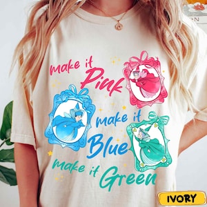 Disney Sleeping Beauty Fairy Shirt, Flora Fauna Merryweather Tee, Make It Pink Blue Green, Disneyland Matching Family Trip 2025