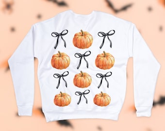 Halloween Bow PNG Coquette Bow Png Coquette Halloween Png Spooky vibes Png Trendy Halloween Spooky Season Retro Halloween Shirt Png PUMPKIN
