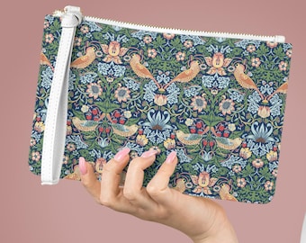 NMJL Card Holder Clutch William Morris Strawberry Thief Pattern Accessory Bag
