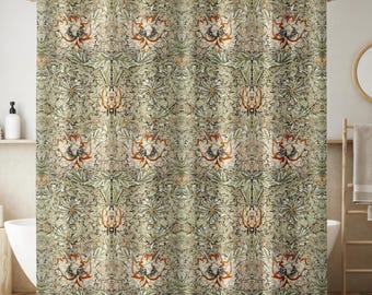 William Morris Shower Curtain - Honeysuckle Pattern - Ships from USA