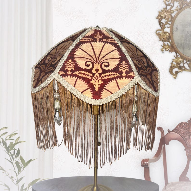 Handmade Lampshade * Art Deco Style * 17th Century Textile Print ...
