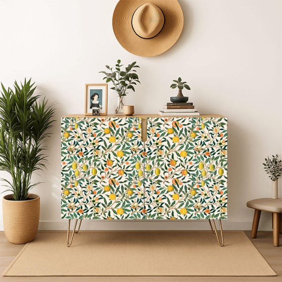 BFC11 展示品 森繁/モリシゲ 彩香/さいか サイドテーブル 35万 William Morris Credenza - Pomegranate Fruit Pattern Art Nouveau