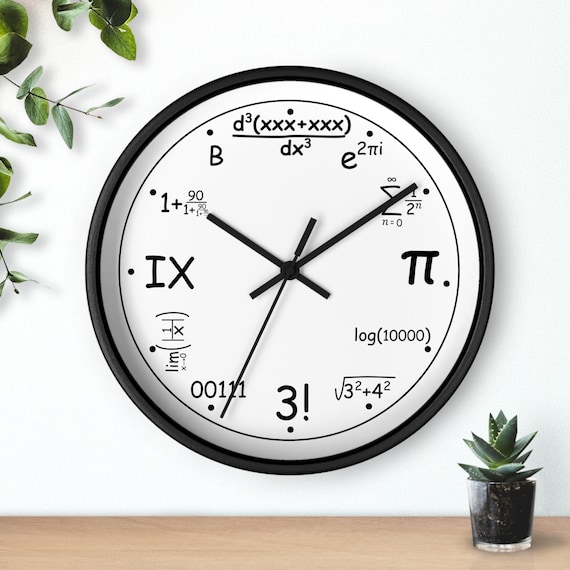 Reloj de pared con diseño de matemáticas nerd España