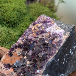 Natural Purple Fluorite Cluster | Raw Crystal Specimen | Metaphysical Healing & Mineral Display