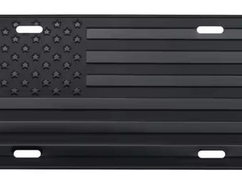 Mattschwarze Amerikanische Flagge Waschtischteller: Strukturierter USA Auto Anhänger