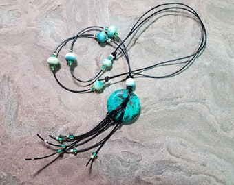 Slinky Green Necklace OOAK - Free Shipping within the U.S.