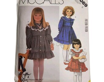 Vintage Sewing Pattern McCall’s Ruffles and Lace #2069 Childs Dress Size 6