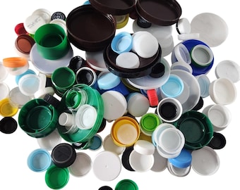 Mix Recycled Plastic Bottle Caps Lids Milk Soda Coke For Craft Projects 1.5 Lbs