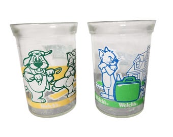 Vintage 90s 1993 Tom and Jerry The Movie Welch's Jelly Jars