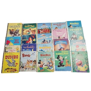 Vintage Little Golden Book Books Lot 20 Disney Mickey Mouse Sesame Street