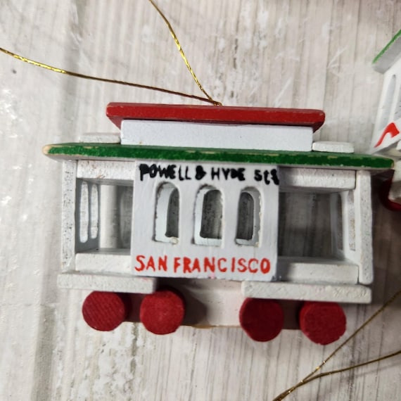Vintage Christmas Ornaments 1980 Powell & Hyde Cable Cars San