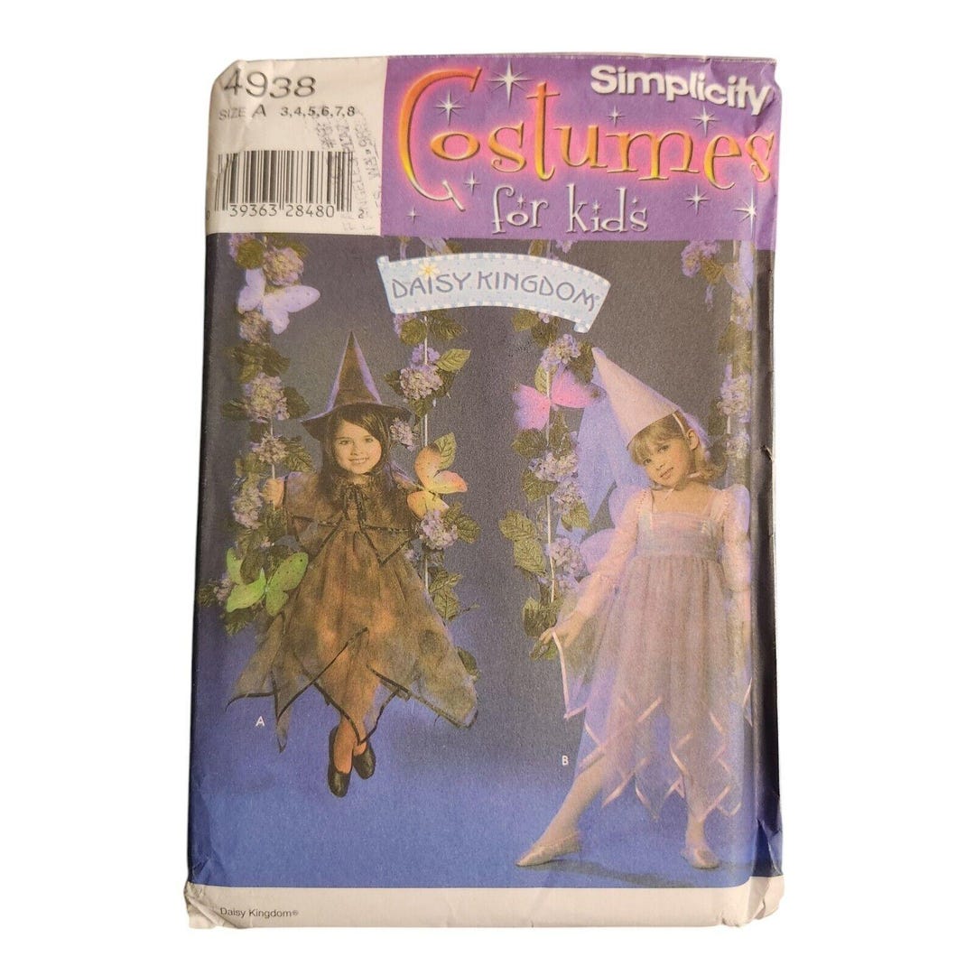 Simplicity Child Fairy Witch Costume Pattern 4938 Size 3-8 - Etsy
