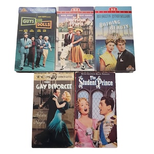MGM Musicals VHS Lot of 5 Movies Guys and Dolls Bathing Beauty The Gay Divorcee