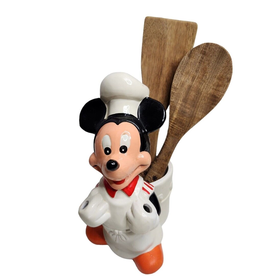 Rare Vintage Walt Disney Mickey Mouse Kitchen Utensil Holder by Hoan