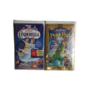 Walt Disney&#39;s Masterpiece Peter Pan 45th Anniversary and Cinderella VHS Movies
