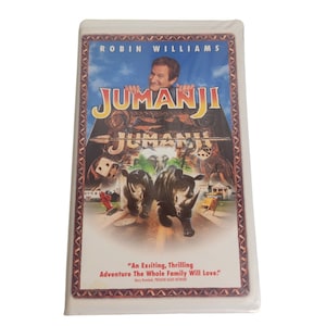 Jumanji VHS 1996 Clamshell Robin Williams Bonnie Hunt Kirsten Dunst