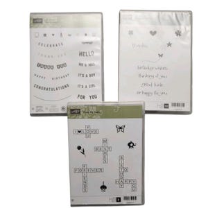Stampin Up Word Sayings Adny Occasion Cling Carimbos de borracha Lote de 3