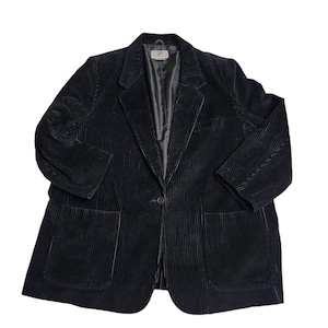 Vintage 80er Jahre JP Collection Schwarze Cordjacke Damen Plus Größe 24