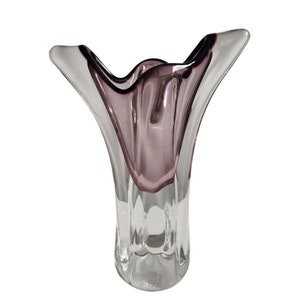 Vintage Sommerso Murano Purple Glass Vase Art Glass 1970s