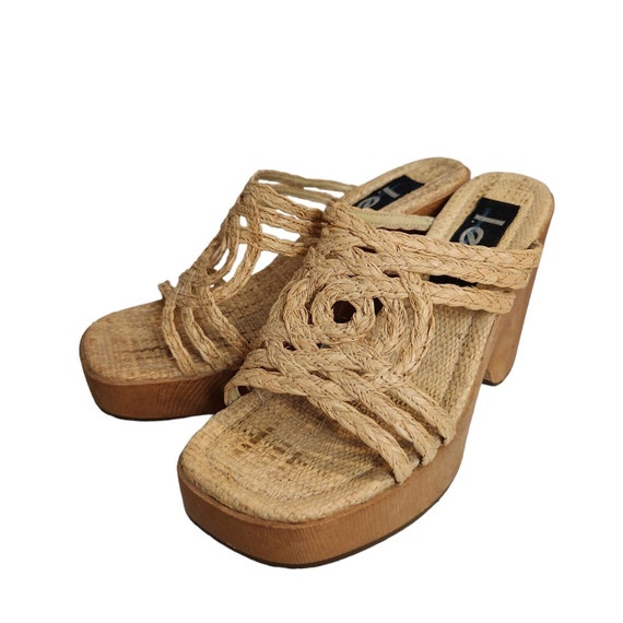 VTG L.E.I Jibe Women’s 7 Raffia Braided Strappy P… - image 8