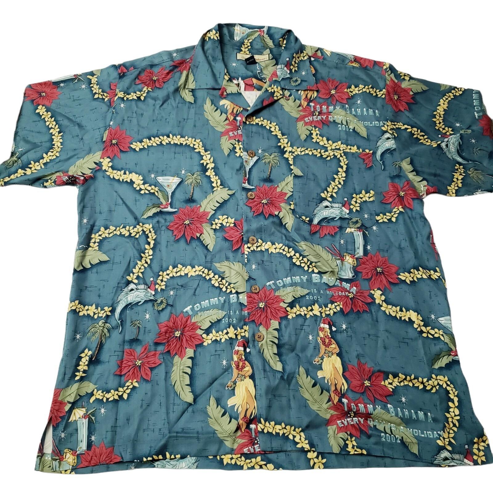 古着 “ Bahama” Hawaiian Shirt Vintage Tommy Bahama Hawaiian Shirt Mens XL Blue Floral Camp