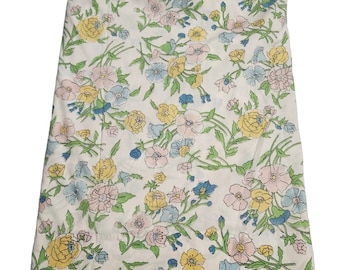 Lenzuolo piano Vintage Flower Floral Garden Cottagecore rosa blu per letto singolo