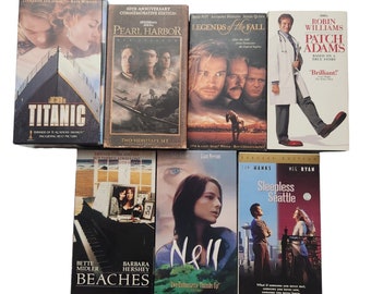 Vintage 90s Romance Drama VHS Movie Lot: Titanic, Beaches, Nell