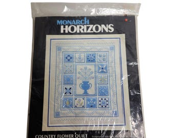 Monarch Horizons Country Flower quiltborduurset vintage jaren 90 11 x 14"