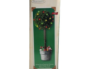 Vintage Hallmark Keepsake Lighted Sugar Plum Tabletop Topiary For Miniature Ornaments