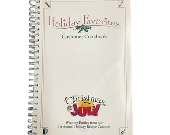 Vintage Holiday Favorites Spiral Customer Cookbook Christmas in July Winning Entries 1996