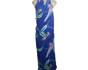 Andrade Resort Vintage Hawaiian Floral Birds of Paridise Sarong Swim Cover Up