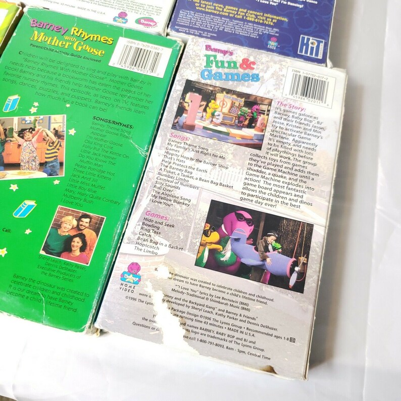 Lot of 6 Barney VHS Tapes Talent Show Fun and Games Dino ...
