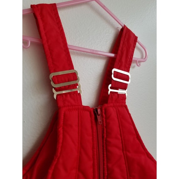 Vintage 90’s Red Kid Snow Bib Snowsuit Overalls T… - image 3
